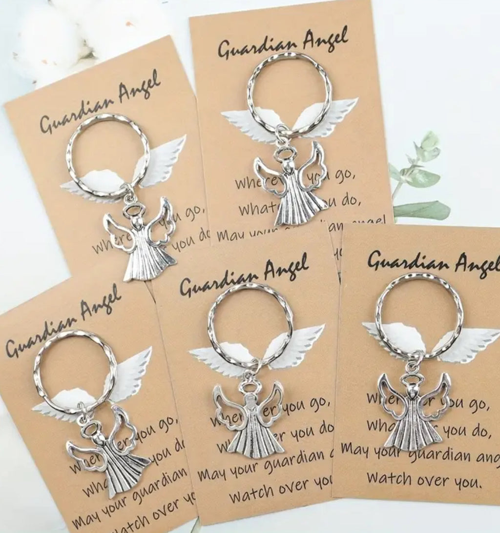 Stainless Steel Pendant Bookmark & Guardian Angle Key Chain