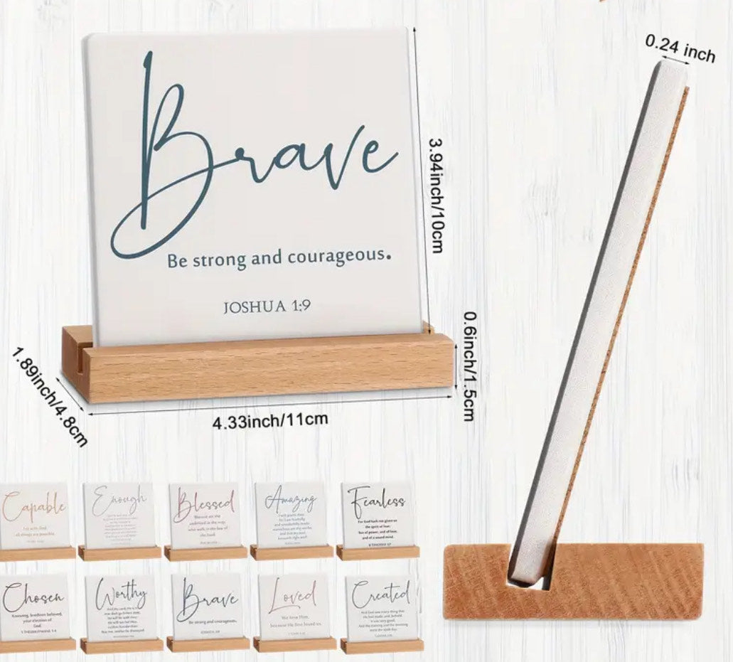 Bible Verse Tile & Stand (2 Pack)